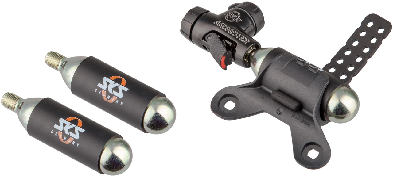 SKS Paquete Bomba Airbuster CO2 + 2 X Cartucho Rep. CO2 Con Rosca De 16 G - Imagen 3