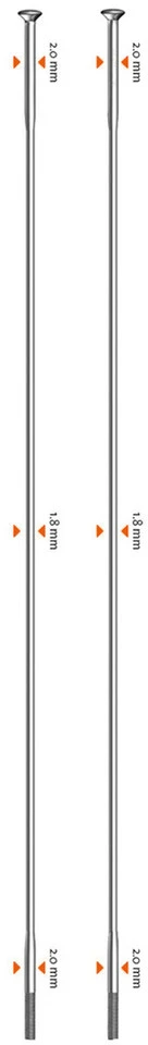 Sapim Radios + Cabecillas Race Straightpull - 100 Unid. - Modelo F. De Prod. - Imagen 3