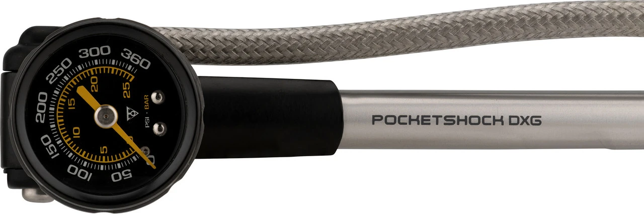 Topeak Bomba De Amortiguador C. Manguera Flexible De Acero PocketShock DXG XL - Imagen 2